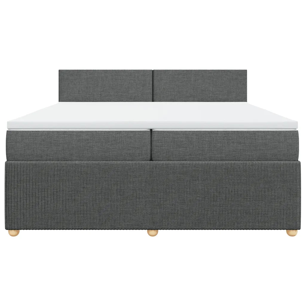 Giroletto a Molle con Materasso Grigio Scuro 200x200 cm Tessuto 3287557