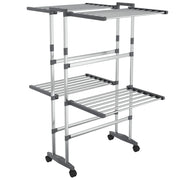 Stendibiancheria a 2 Livelli con Ruote Argento 60x70x106 cm CFW6867671