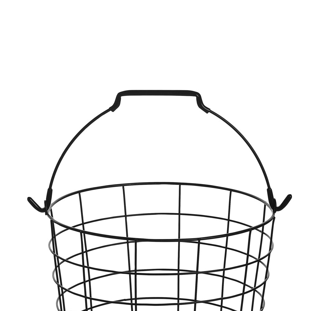 Supporto per cestello a 3 livelli in metallo Nero con maniglie per rotelle Cucina rimovibile Accessorio per riporre il bagno per asciugamani