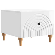 Tavolino da salotto con cassetto Bianco Lucido 49 x 50 x 40 cm