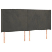 Testiera | Testata ad Orecchio GrigioScuro 203x16x118/128cm in Velluto