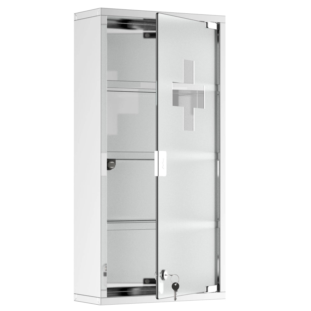 Armadietto per Medicinali Quattro Ripiani in Acciaio Inox 30x12x60 cm