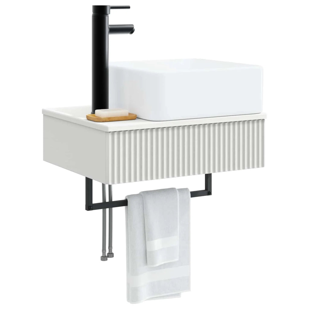 Lavabo da Parete Bianco 53 x 35 x 39 cm Legno ingegnerizzato