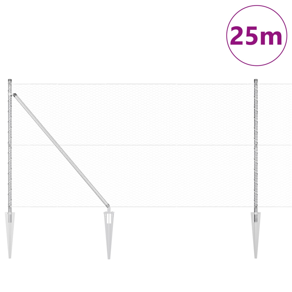 Set di Recinzioni Set di 2 Acciaio Zincato 25 x 1 m Industriale