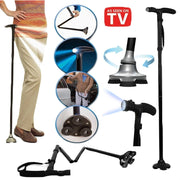 Trade Shop - Bastone Magic Cane Da Passeggio Pieghevole Per Anziani + Torcia Led Visto In Tv -