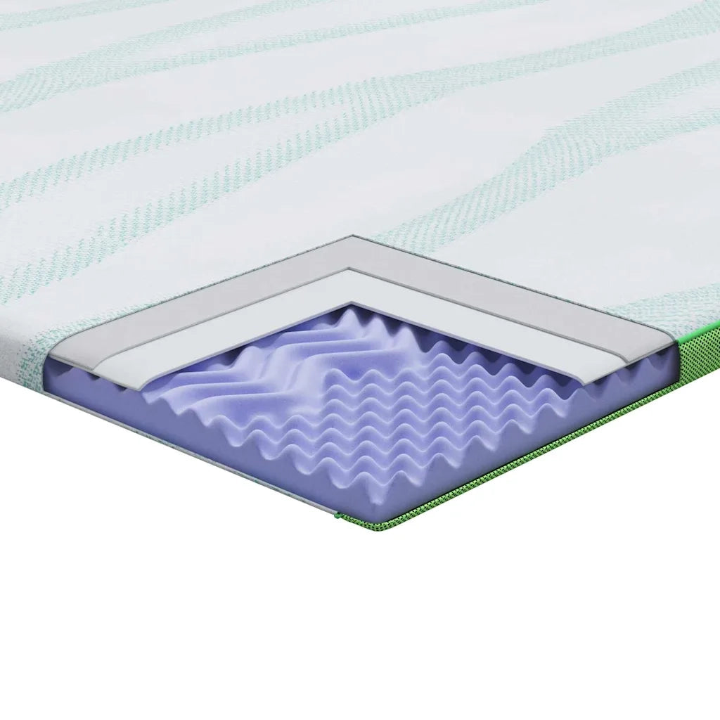 Topper per materasso Bianco e Verde 120 x 200 cm CFW2774468