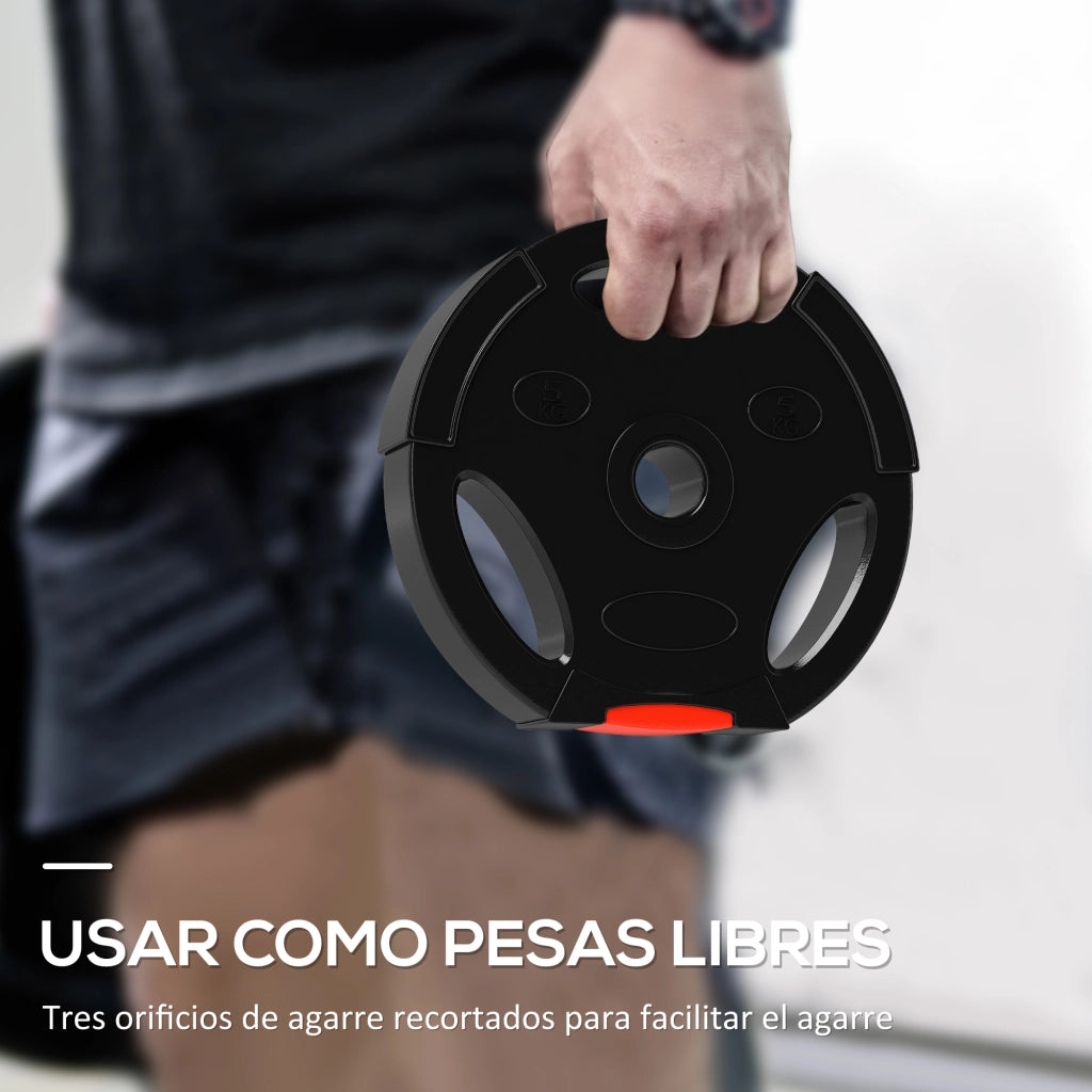 Set Dischi Pesi 4 Pezzi 2x5 kg 2x2,5 kg ¨C Minimal ¨C Nero