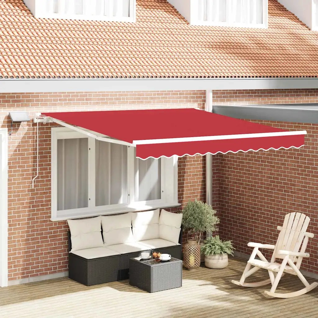 Tenda Retrattile Rosso 350 x 250 cm Tessuto e acciaio 3330430