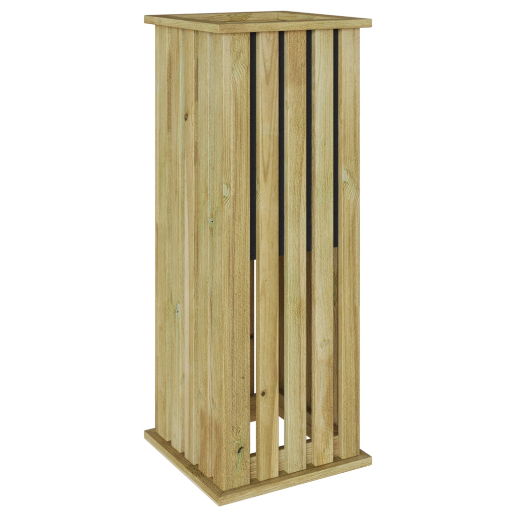 Vaso da Giardino con Rivestimento 33x33x85 cm Legno di Pino Impregnato