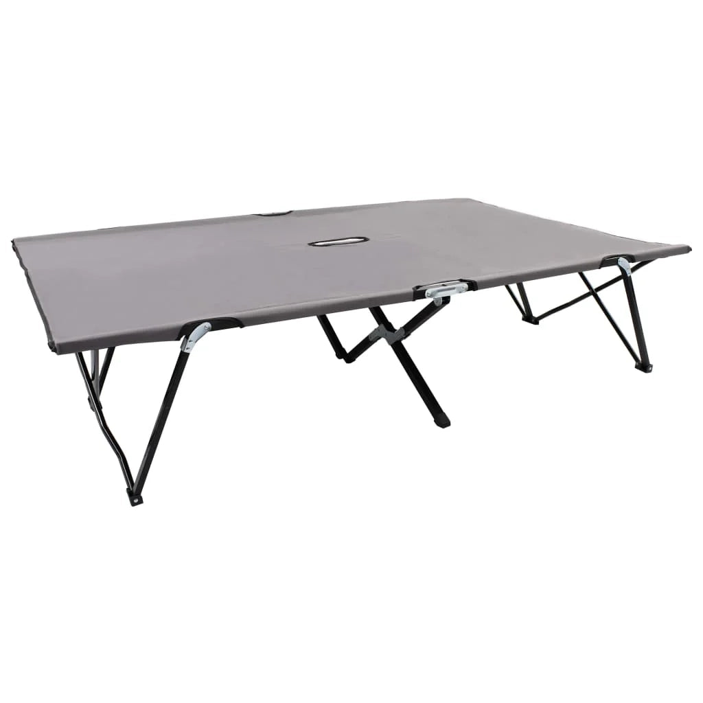 Sdraio sdraio prendisole lettino da giardino terrazza pieghevole mobili da esterno 2 posti grigio acciaio 02_0012789