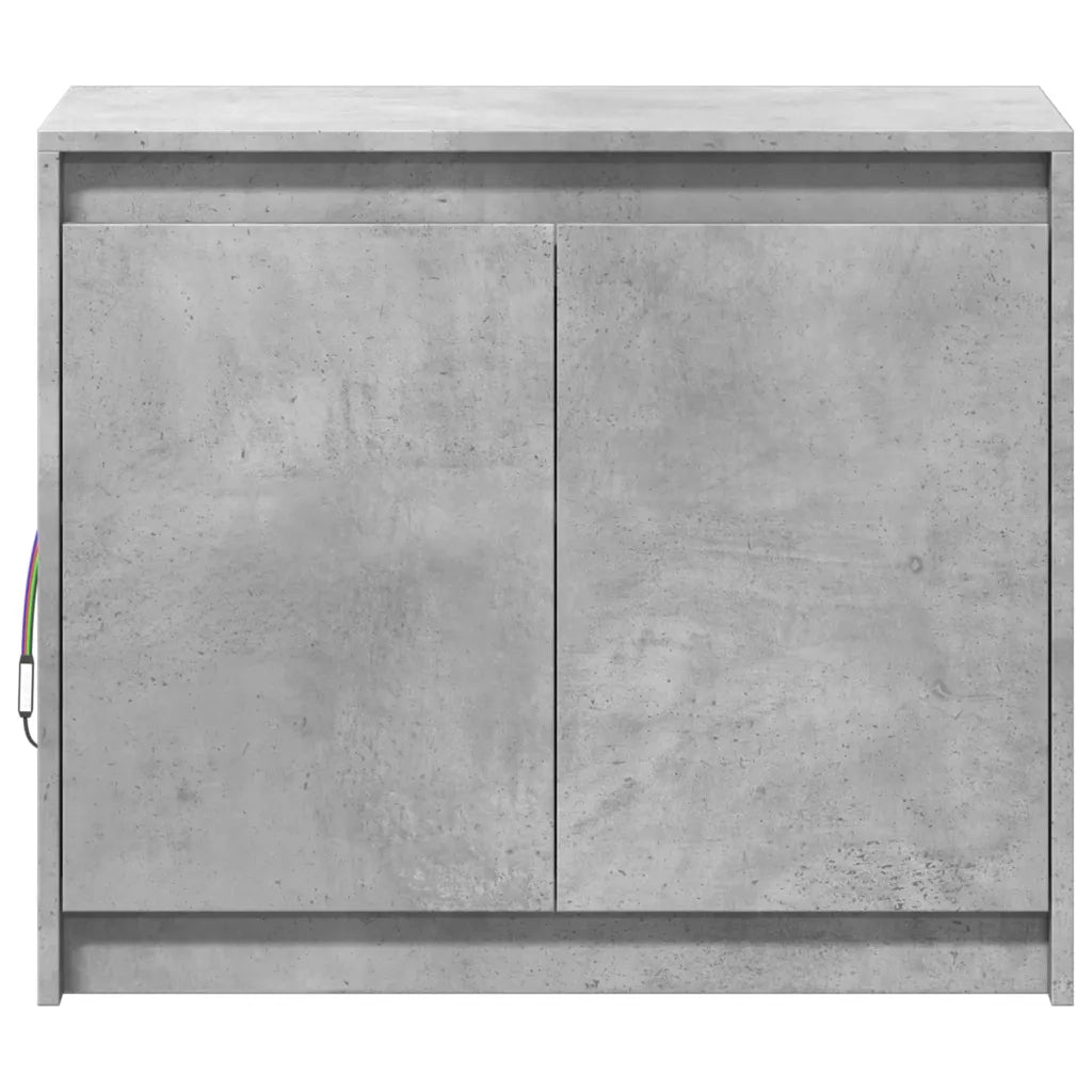 Credenza con LED-Buffet-Armadio da cucina Grigio Cemento 72x34x61 cm Legno Multistrato
