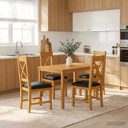Set da pranzo 5 pz Nero Legno di Quercia Massello 3430252
