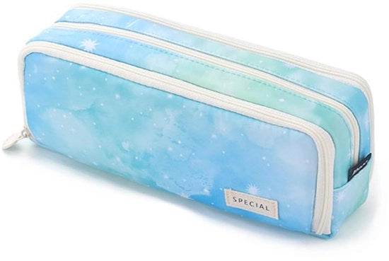 Etui Blu per Ragazze Ragazzi con 3 Celle Grande, Etui per Ragazze Adolescenti, Etui con 3 Celle per Bambini Studenti Adulti