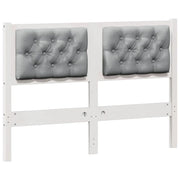 Testiera | Testata Bianco e grigio chiaro 120 cm Legno di pino massello