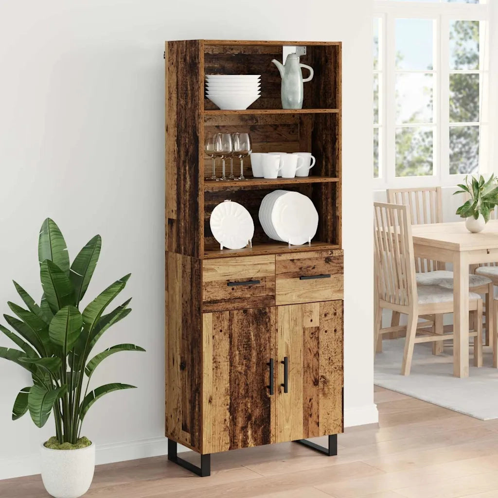 Credenza con cassetto 2 pcs Legno vecchio Legno multistrato