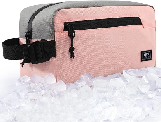 Lunchtas portatile, congelatore portatile, contenitore per snack, piccola congelatrice portatile isolata per bambini, adulti, ufficio, scuola e viaggi, rosa/grigio