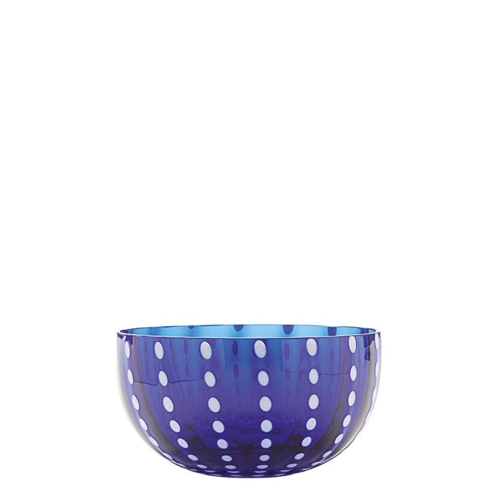 Zafferano Set 6 Ciotole Perle Bowl in Vetro Colorato Blu - Design Artigianale Elegante per Servizio Tavola Moderno e Raffinato - Accessorio Premium