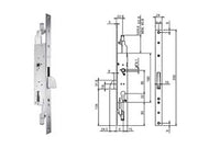 SERRATURA TRIPLICE INFILARE PER MONTANTI E PERSIANE S/SCROCCO N98800  mm.30 (N9880030000)    CORNI
