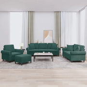 Set di Divani 4 pz con Cuscini Verde Scuro in Velluto 3202202
