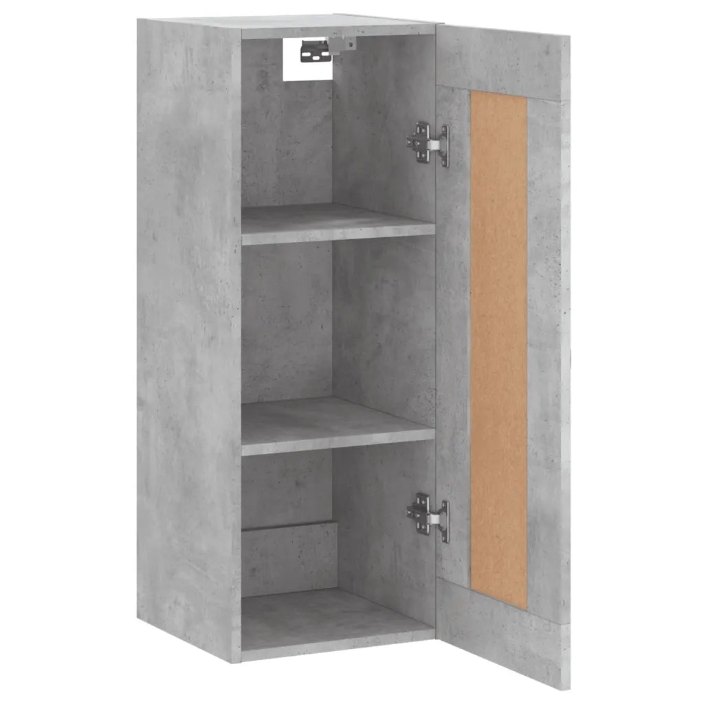 Mobile a Parete Grigio Cemento 34,5x34x90 cm Legno Multistrato 835022