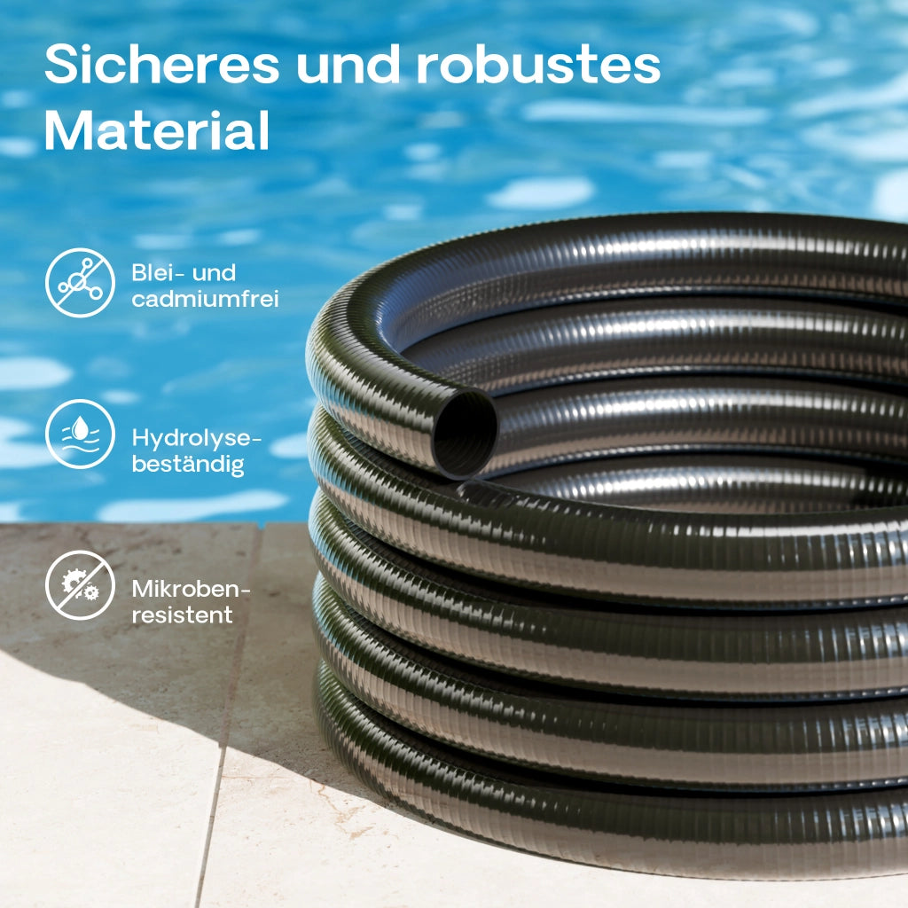 Tubo spiralato per aspirazione, nero, da 10m 50mm (2") per pompe laghetti