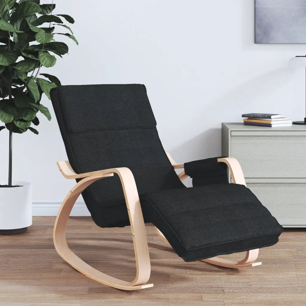 Sedia a Dondolo Nera in Tessuto CFW3098153