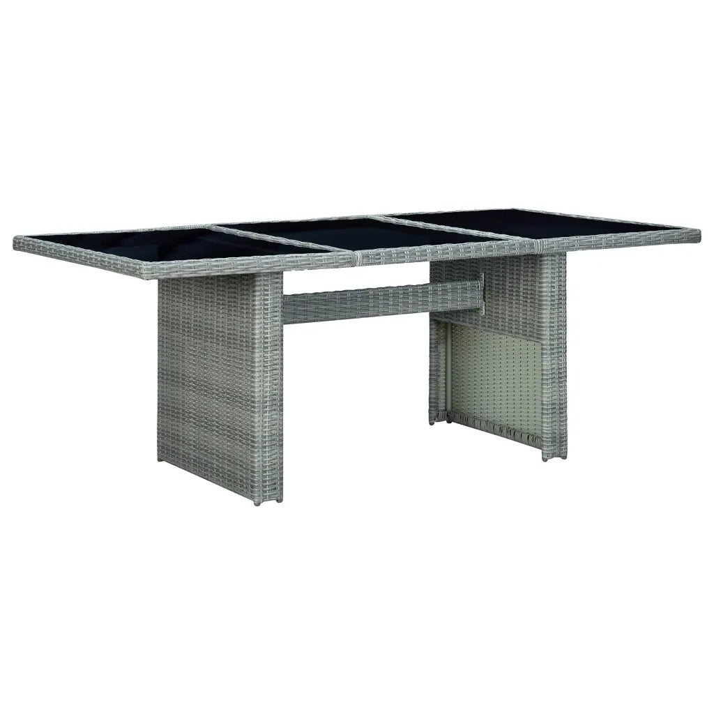 Set Pranzo da Giardino 7pz con Cuscini Polyrattan Grigio Chiaro cod mxl 44338