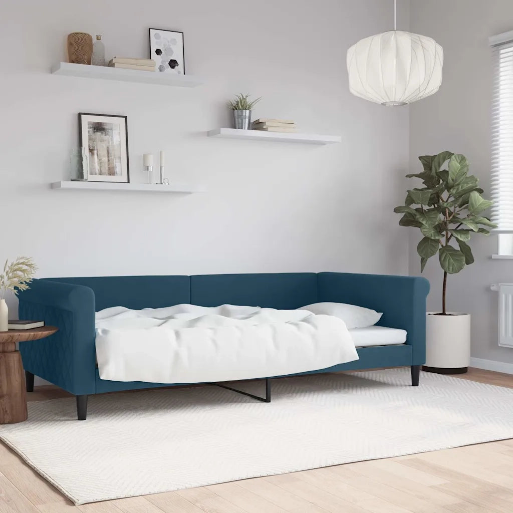 Letto singolo | Letto per adulti | Letto da Giorno Blu 100x200 cm in Velluto