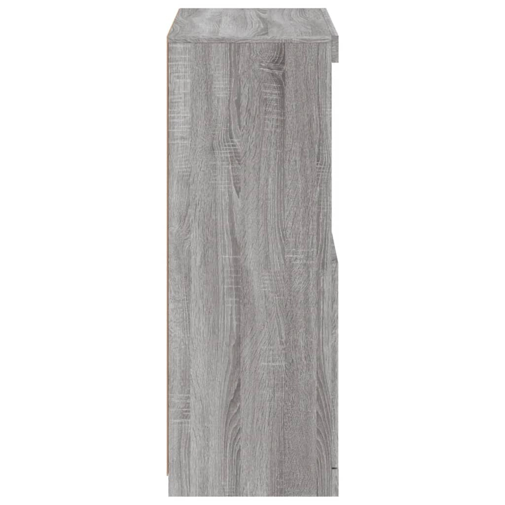 Buffet credenza cassettiera armadio mobile contenitore organizer per cucina soggiorno salotto con luci LED Sonoma 60,5 x 37 x 100 cm grigio 02_0030078