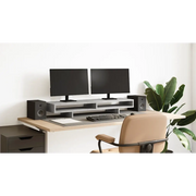 vidaXL Supporto Monitor Grigio Cemento 100x27x15cm Legno Massello Pino