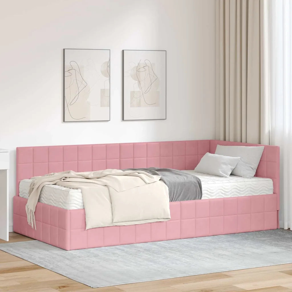 Struttura Letto Angolare con Materasso 2 pcs Grigio Velluto 3393951