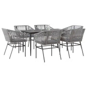 vidaXL Set da Pranzo da Giardino 7 pz con Cuscini Polyrattan Vetro