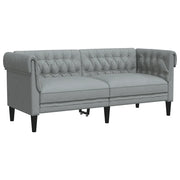 Divano | Divano da soggiorno | Sofa Chesterfield a 2 Posti Grigio Chiaro in Tessuto