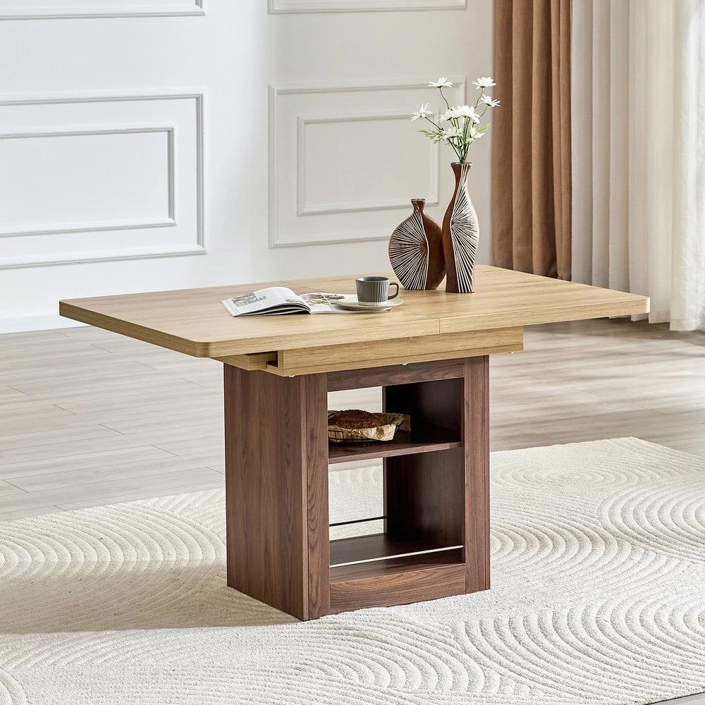 Tavolo da Pranzo Allungabile con Vani ¨C MINIMAL ¨C Effetto Noce, MDF, 130/160 cm, 4-8 Persone
