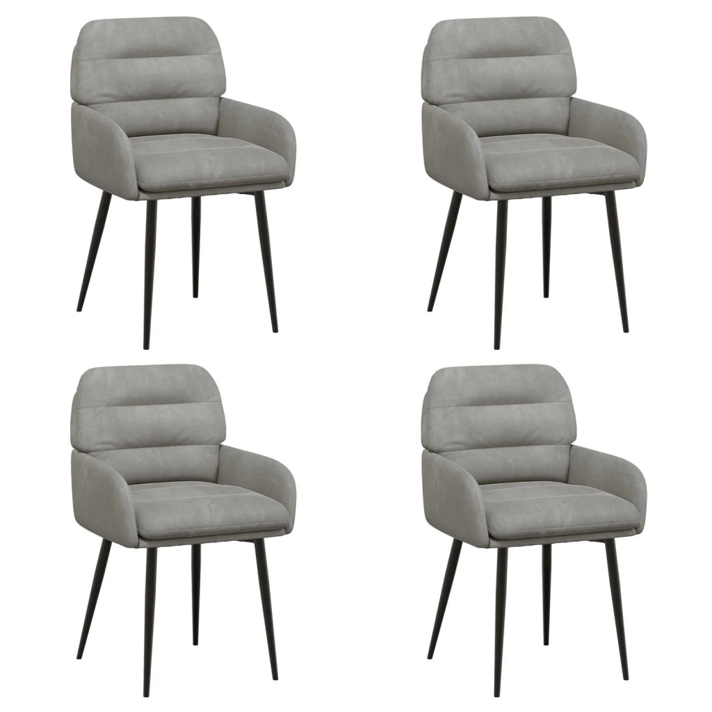 Sedie da pranzo 4 pcs Velluto (V) Grigio Chiaro 3428237