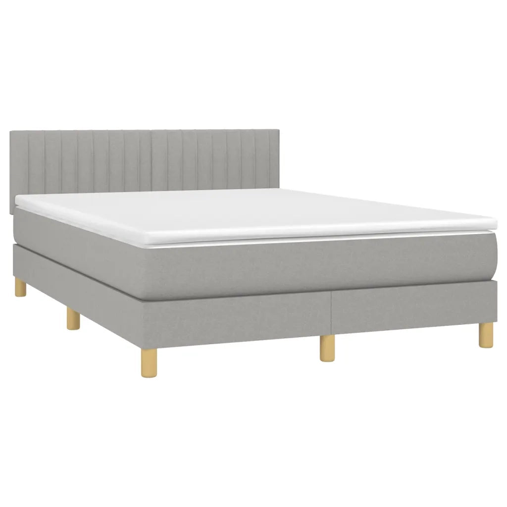 Giroletto a Molle con Materasso Grigio Chiaro 140x200cm Tessutocod mxl 75566