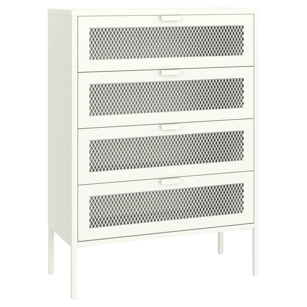 Scarpiera EMMA a 4 ante in metallo bianco