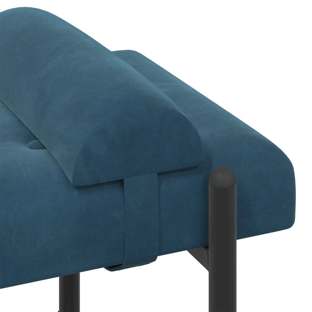 Panchina con bottoni e cuscini Blu 110 x 40 x 46 cm Velluto 42038394