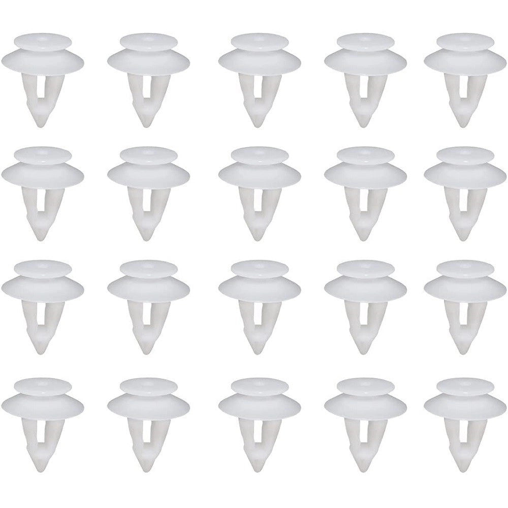 Trade Shop - Kit 40pz Clip Di Fissaggio Pannello Automatico Rivetti Plastica Ganci Auto Bianco -
