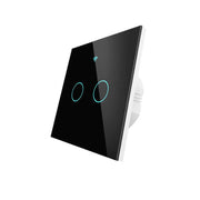 Interruttore Da Parete Touch 2 Tasti, WIFI 2.4G+BLE+RF 433MHz, Bluetooth BLE Mesh TUYA, Smart Life, 10A, AC 90-250V, 50/60HZ, 86X86X30mm Per Scatola 502, IP20, Nero, SH9442B