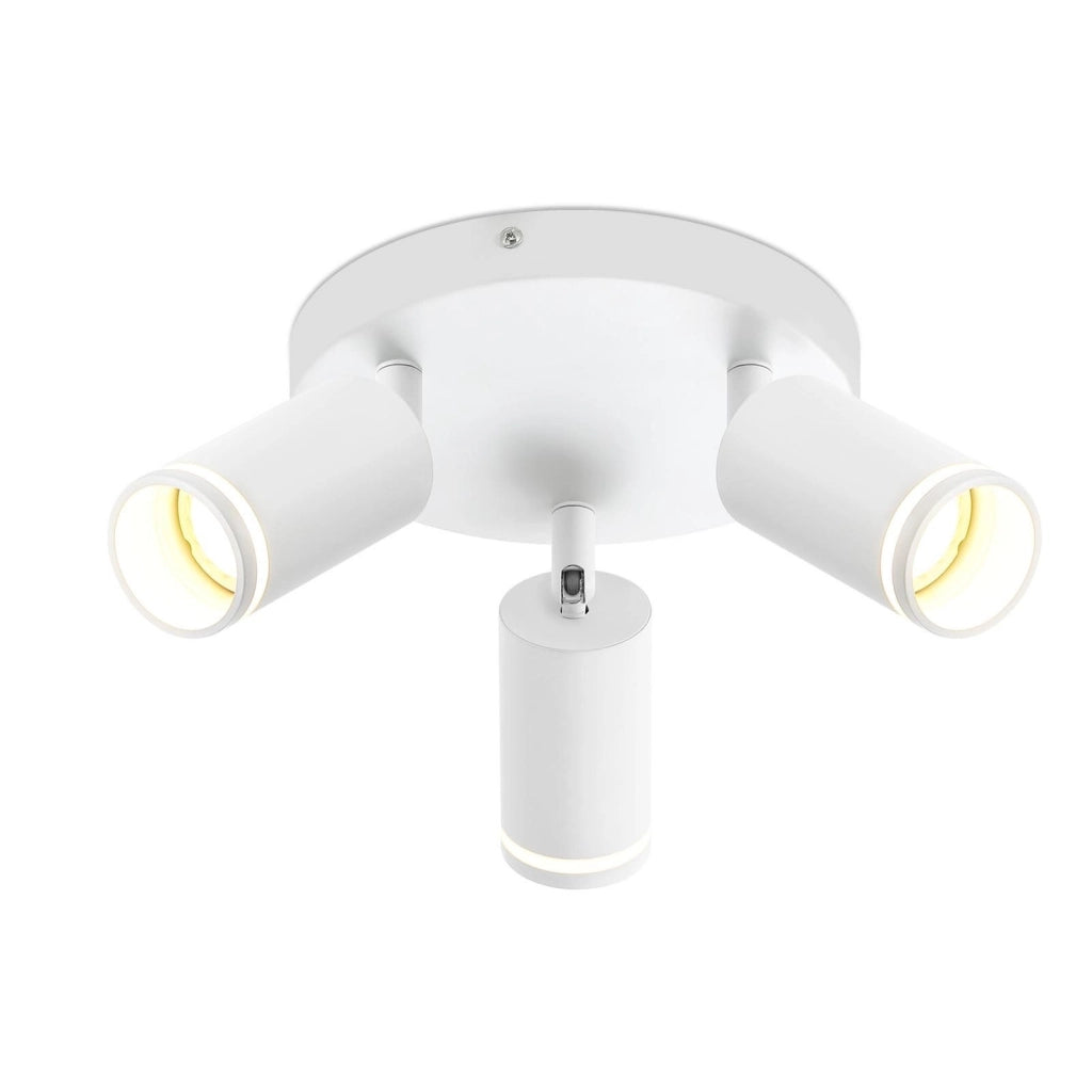 ZMH Faretto da soffitto bianchi 3 fiamme orientabili 355° per camera letto
