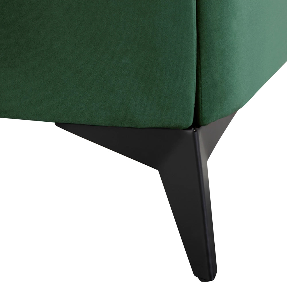 Letto imbottito moderno in velluto di colore verde 160 x 200 cm moderno elegante