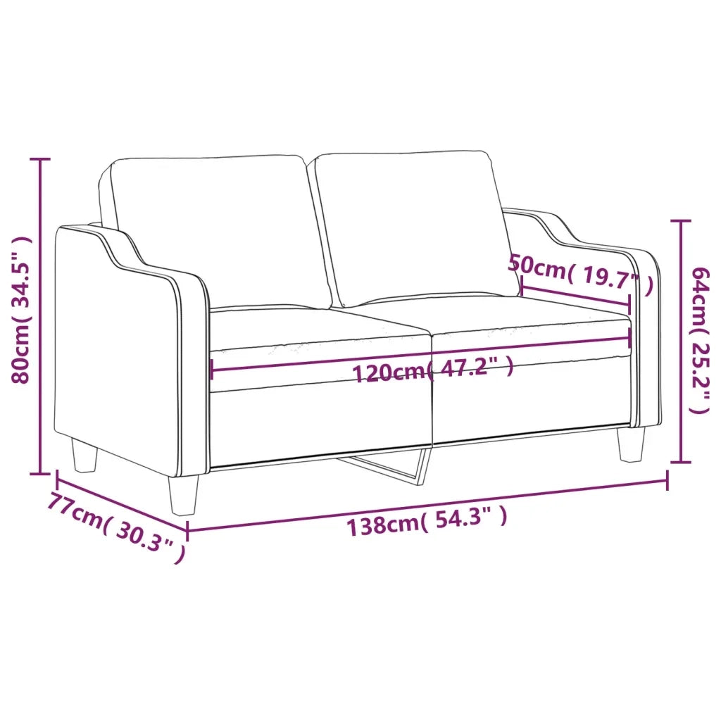 Divano a 2 Posti-Sofa 2 Posti Tortora 120 cm in Tessuto 515076