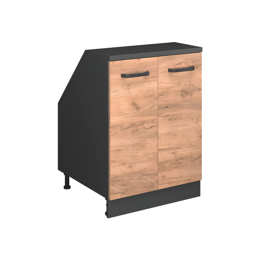 Mobile sottotetto Rion Rovere dorato/Antracite 60 x 83.8 cm con 2 porte, carcassa 60 cm profondità Vicco