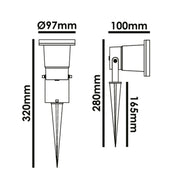 Faro Esterno Moderno Caleb Alluminio Nero 1 Luce Gu10 Ip65