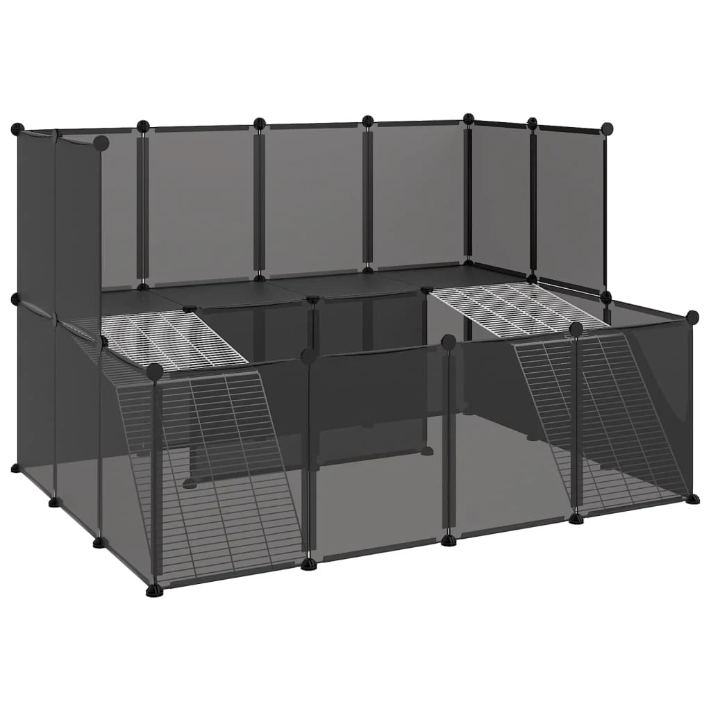 Gabbia per piccoli animali 143 x 107 x 93 cm PP e acciaio nero 02_0041647