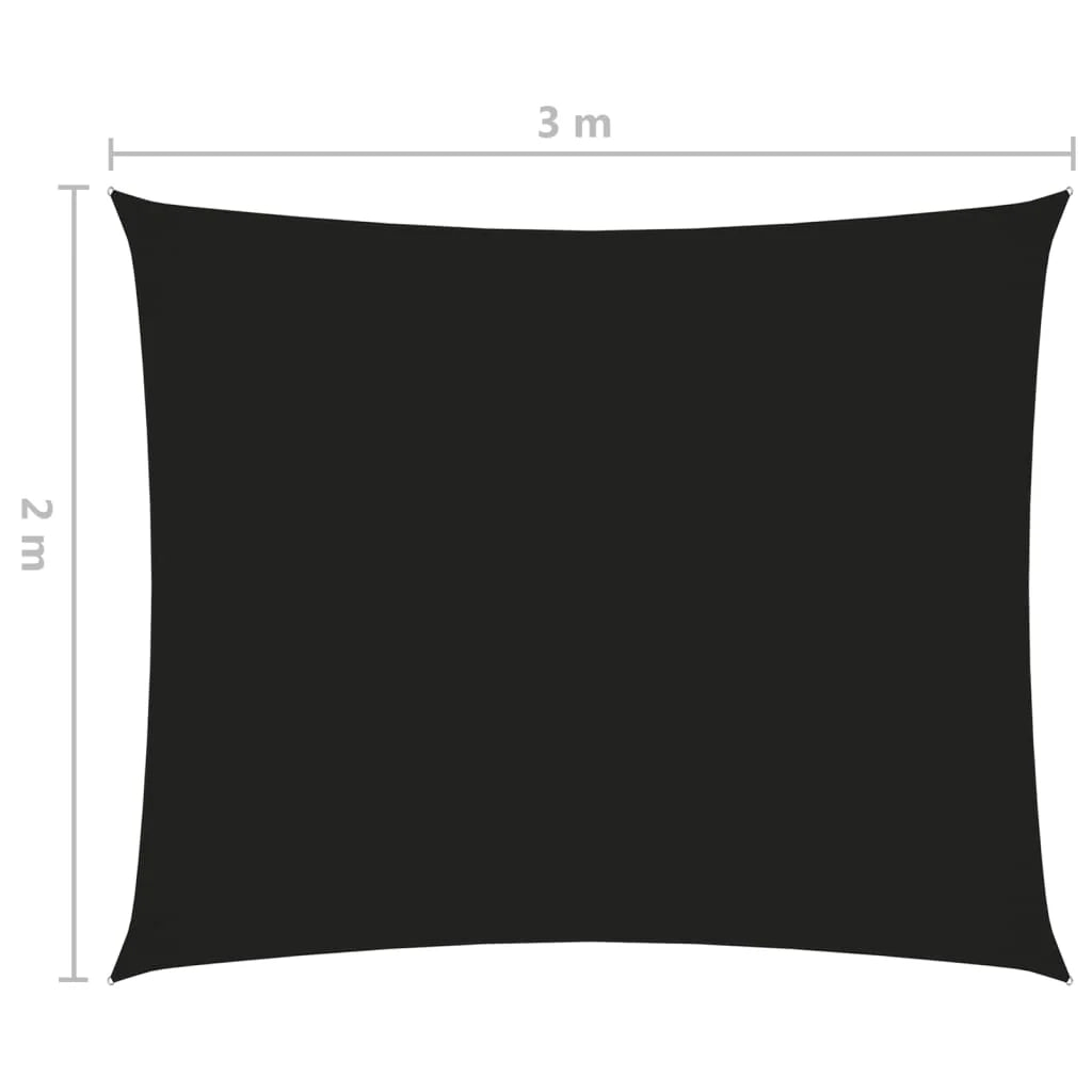 Vela ombreggiante/ombrellone rettangolare 2 x 3 m in tessuto Oxford nero 02_0009598