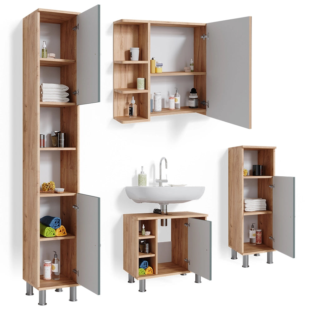 Vicco Set mobili bagno Verde 4 parti