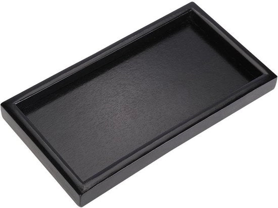 Piatto di Servizio in Legno Sostenibile - Piatto Quadrato - Piatto Antiscivolo - Piatto Grande - Dimensioni 25x18x2 cm - Multifunzionale per Cibo e Tè - Piatto di Servizio