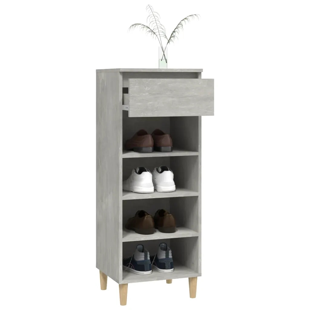Scarpiera-Scaffale per scarpe Grigio Cemento 40x36x105 cm in Legno Multistrato 167870